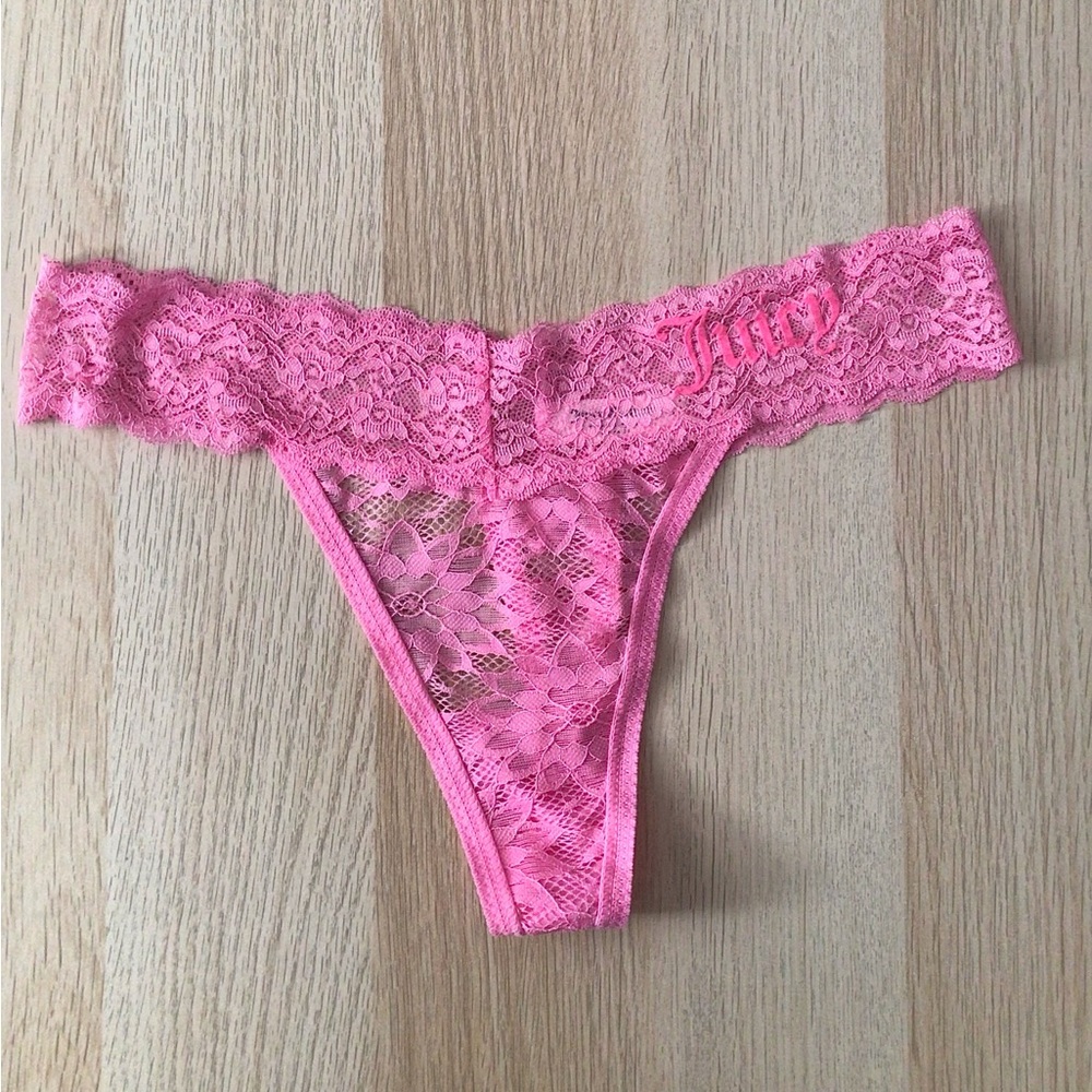 Juicy Couture Pink Lace Thong Panty